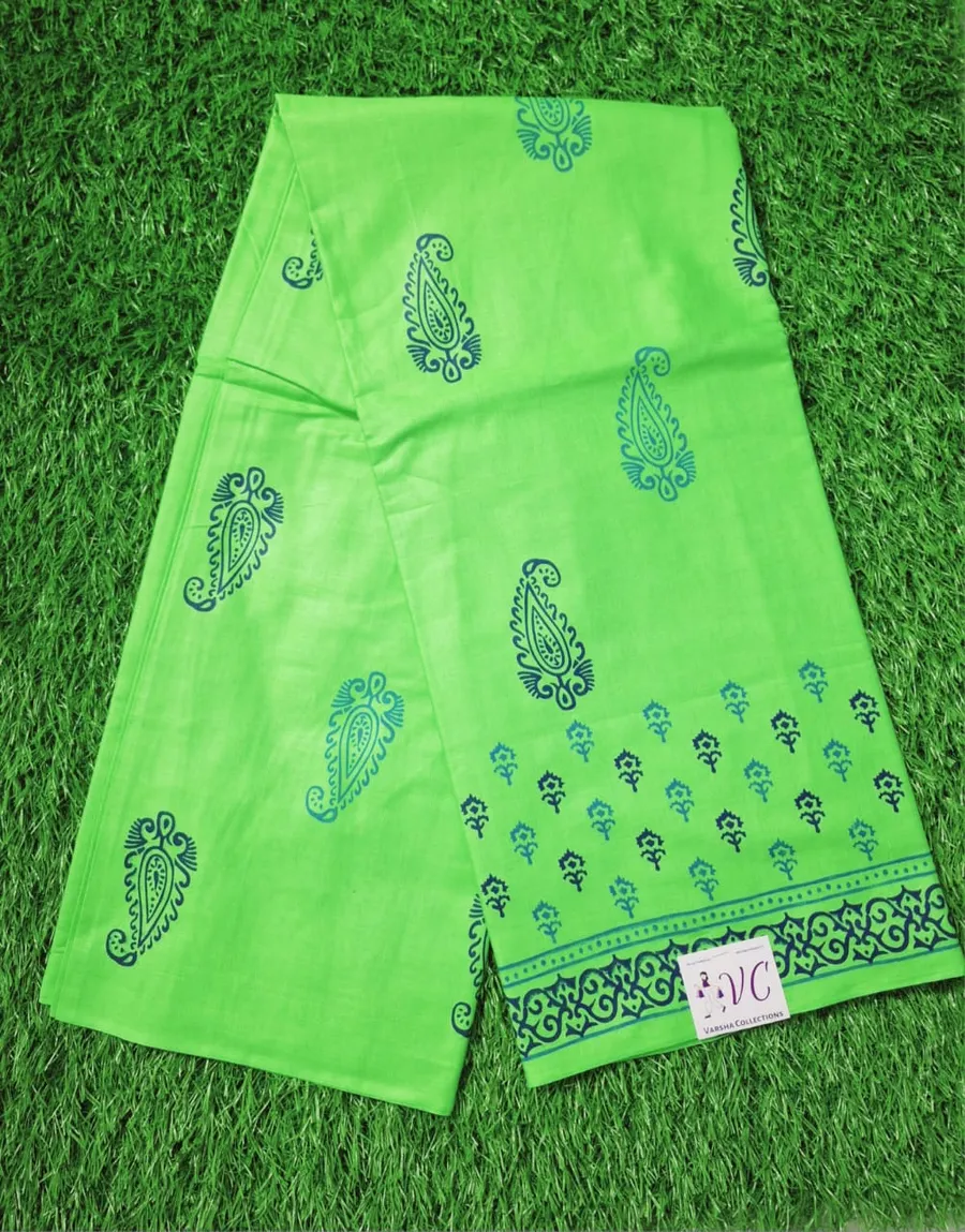 Soft Cotton Block Printed Saree